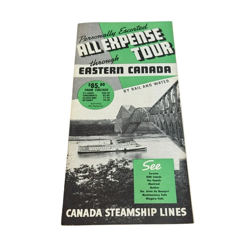 Vtg 1930s Canada Steamship Lines Travel Brochure Eastern Canada All Expense Tour